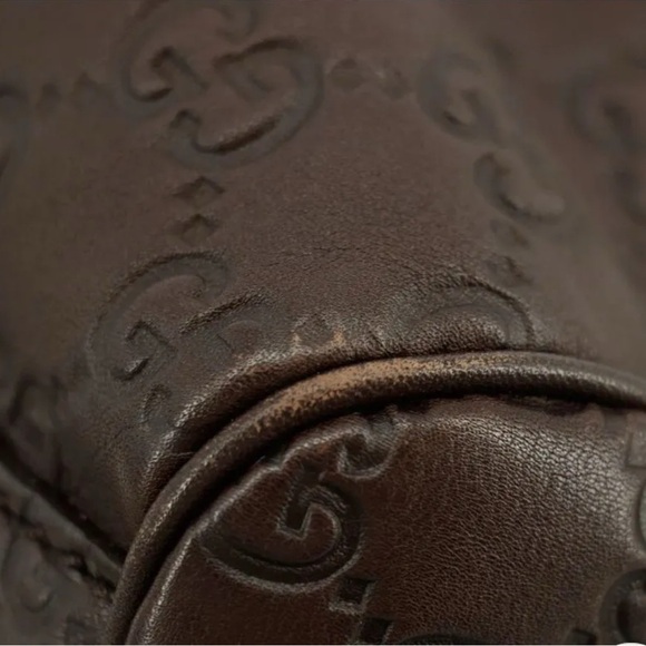 Gucci GG Guccisima Brown Interlocking GG Sukey Leather Shoulder Bag - Picture 5 of 7